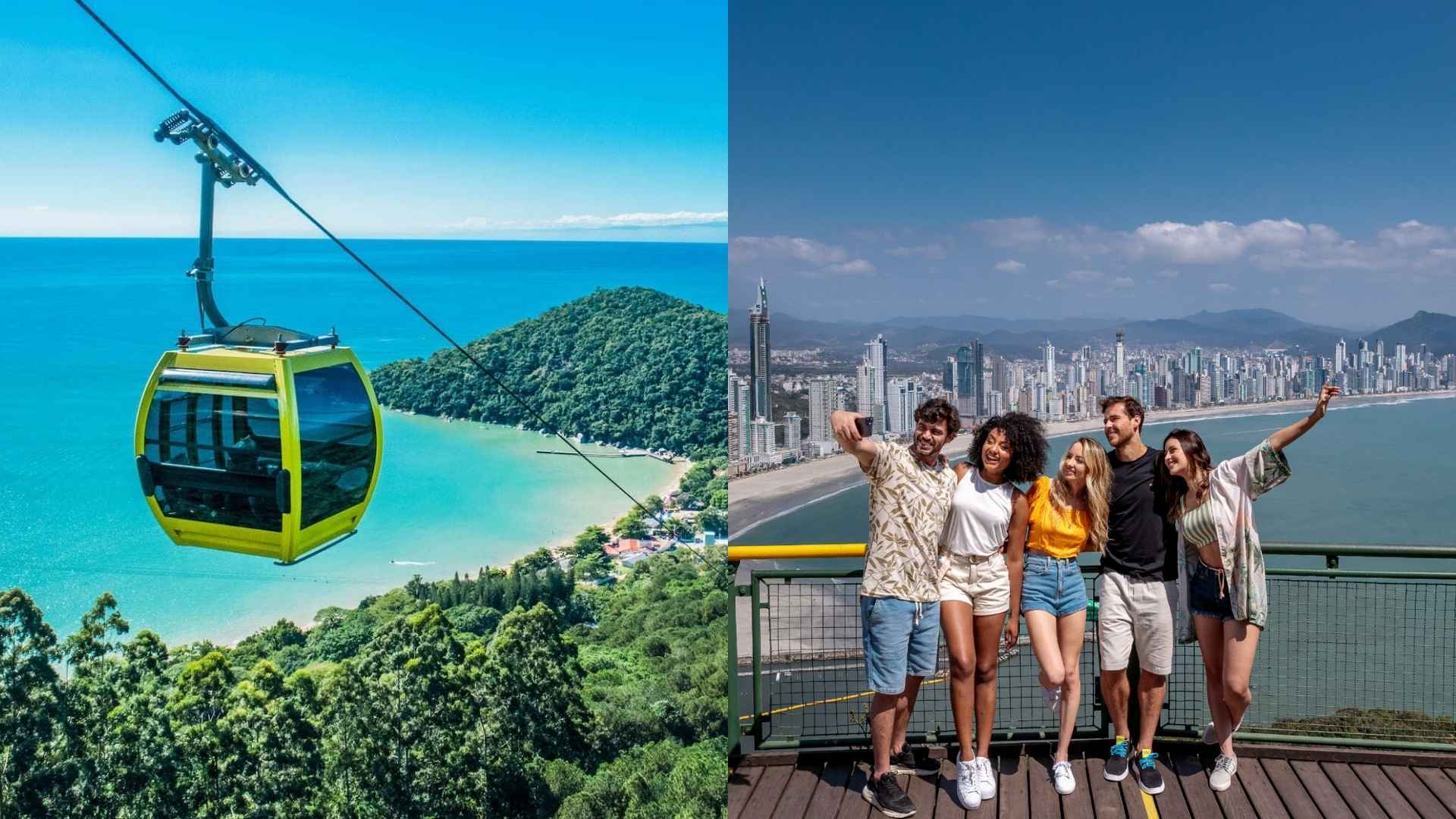 Bondinho liga a orla de BC à Praia de Laranjeiras com mirante de 360º no Parque Unipraias