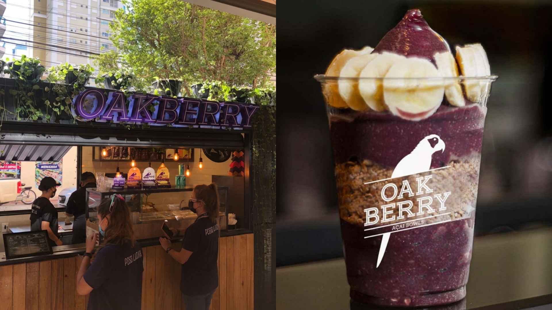 Oakberry monta açaí na hora em quiosque no térreo do PZ Ecomall